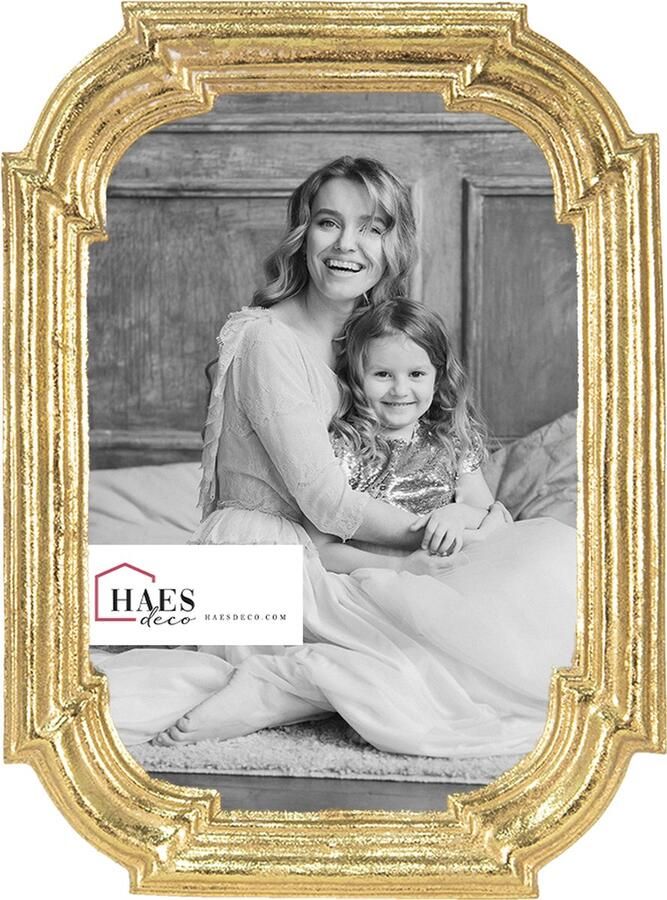 HAES deco Fotolijst 10x15 Loving Chic kleur Goudkleurig formaat 14x2x18 cm voor foto 10x15 cm