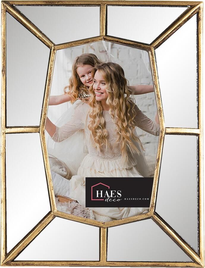 HAES deco Fotolijst 10x15 Loving Chic kleur Goudkleurig formaat 16x2x21 cm voor foto 10x15 cm