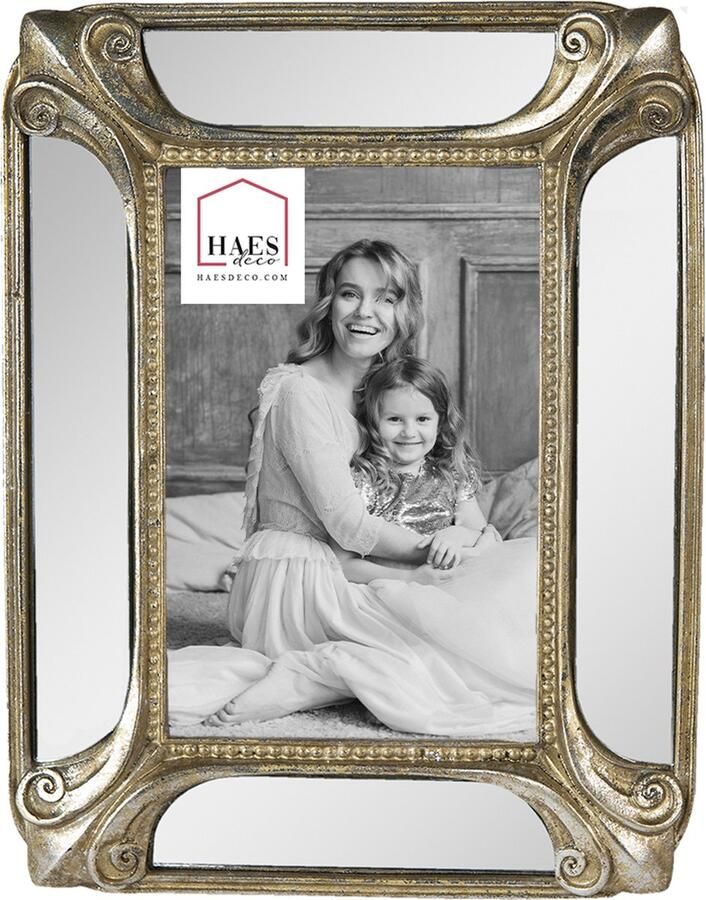 HAES deco Fotolijst 10x15 Loving Chic kleur Goudkleurig formaat 17x2x22 cm voor foto 10x15 cm