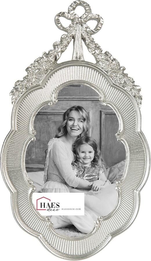 HAES deco Fotolijst 10x15 Loving Chic kleur Zilverkleurig formaat 14x2x24 cm voor foto 10x15 cm