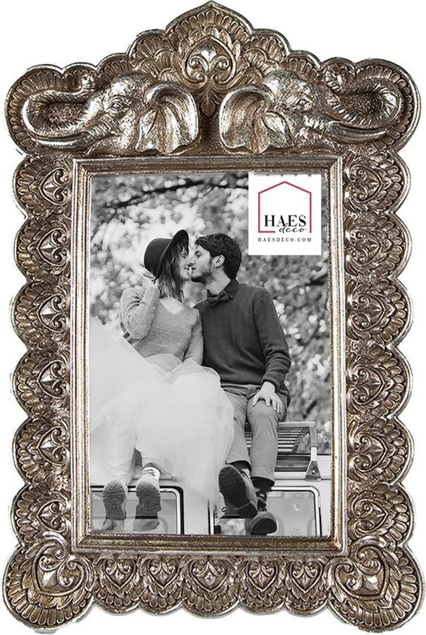HAES deco Fotolijst 10x15 Loving Chic kleur Zilverkleurig formaat 17x1x25 cm voor foto 10x15 cm
