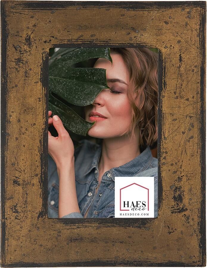 HAES deco Fotolijst 10x15 Natural Cosy kleur Bruin formaat 17x1x22 cm voor foto 10x15 cm