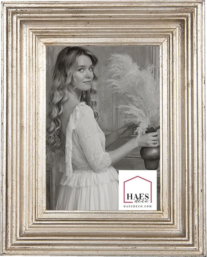 HAES deco Fotolijst 13x18 Farm Living kleur Zilverkleurig formaat 17x2x22 cm voor foto 13x18 cm