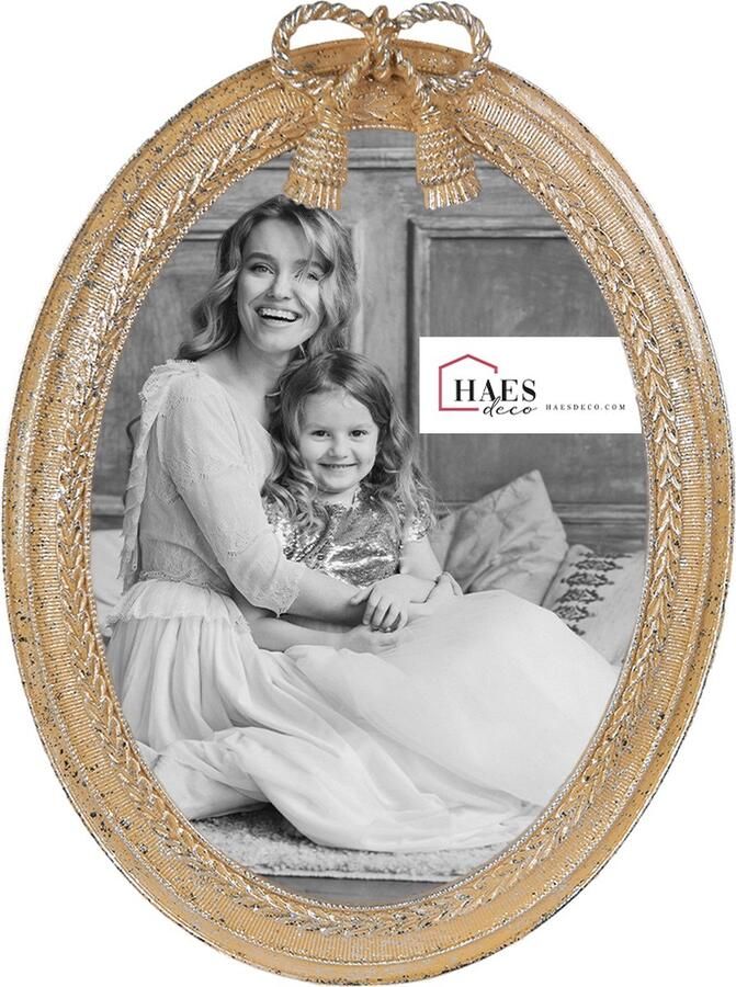 HAES deco Fotolijst 13x18 Loving Chic kleur Goudkleurig formaat 16x2x21 cm voor foto 13x18 cm