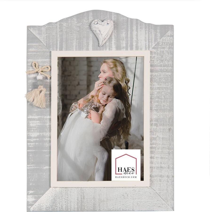 HAES deco Fotolijst 13x18 Shabby Chic kleur Grijs formaat 20x2x27 cm voor foto 13x18 cm