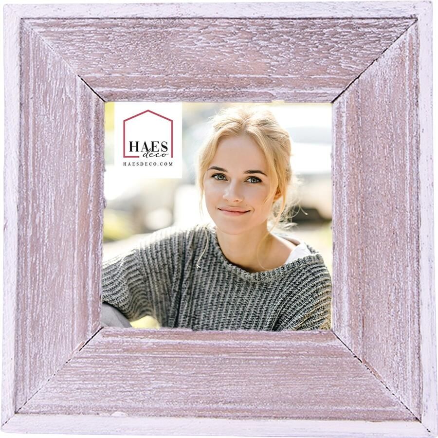 HAES deco Fotolijst 7x7 Farm Living kleur Bruin formaat 12x1x12 cm voor foto 7x7 cm