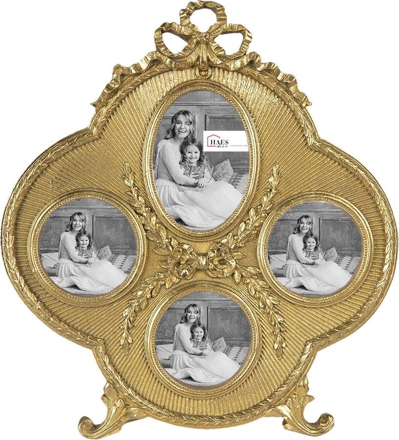 HAES deco Multi Fotolijst 6x6 Dramatic Chic kleur Goudkleurig formaat 23x2x26 cm voor foto Ø 6 cm (3)