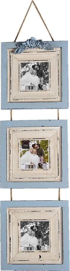 HAES deco Multi Fotolijst 7x7 Farm Living kleur Blauw formaat 16x3x61 cm voor foto 7x7 cm