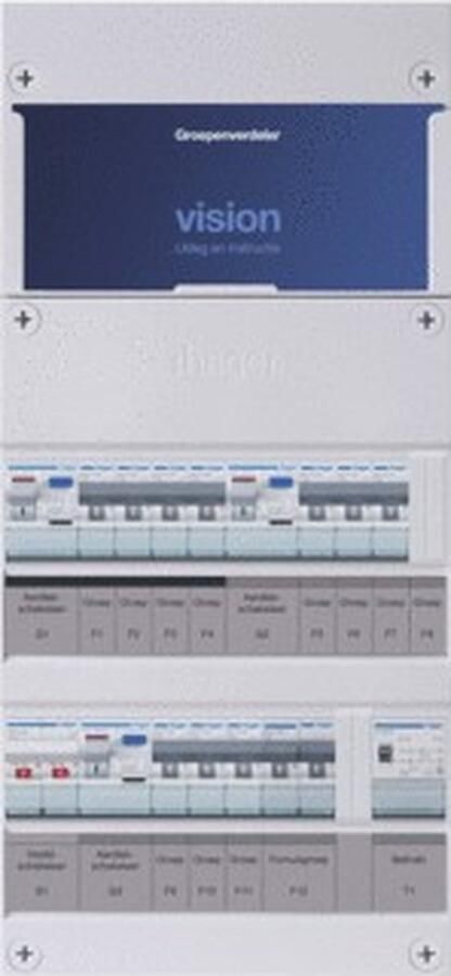 Hager Groepenkast 11 Groepen 10 x Lichtgroepen 1 x Fornuisgroep 1 x Beltransformator 1 Fase VKG433E-FT