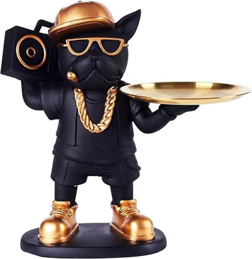 Haiaveng Hars Bulldog Bureau Opbergvak Standbeeld Munt Spaarpot Opslag Dier Sculptuur Tafeldecoratie Multifunctioneel Kantoor Woondecoratie Munt Spaarpot Opslag