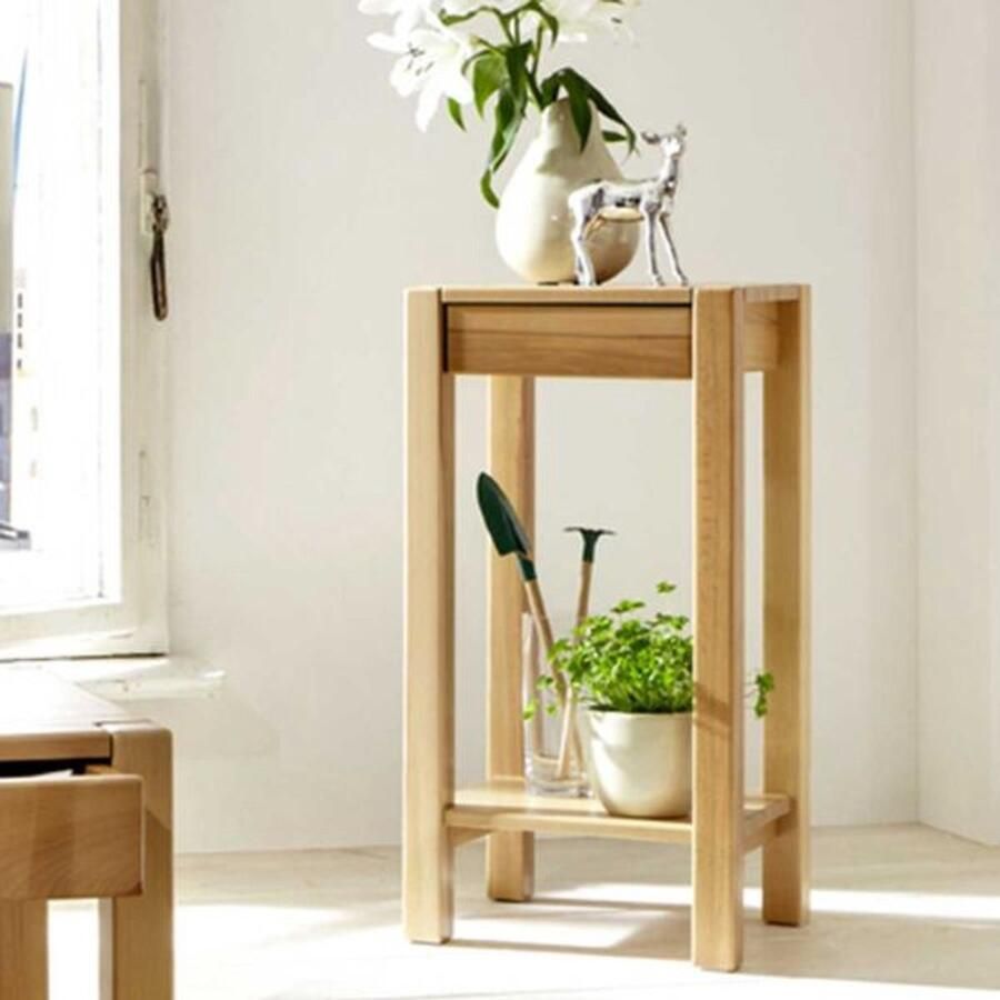 Haku EMOB Bijzettafel 37 x 33 x 73 cm Beukenhout Hoektafels Bruin Hout Hoektafels Op voorraad - Foto 3