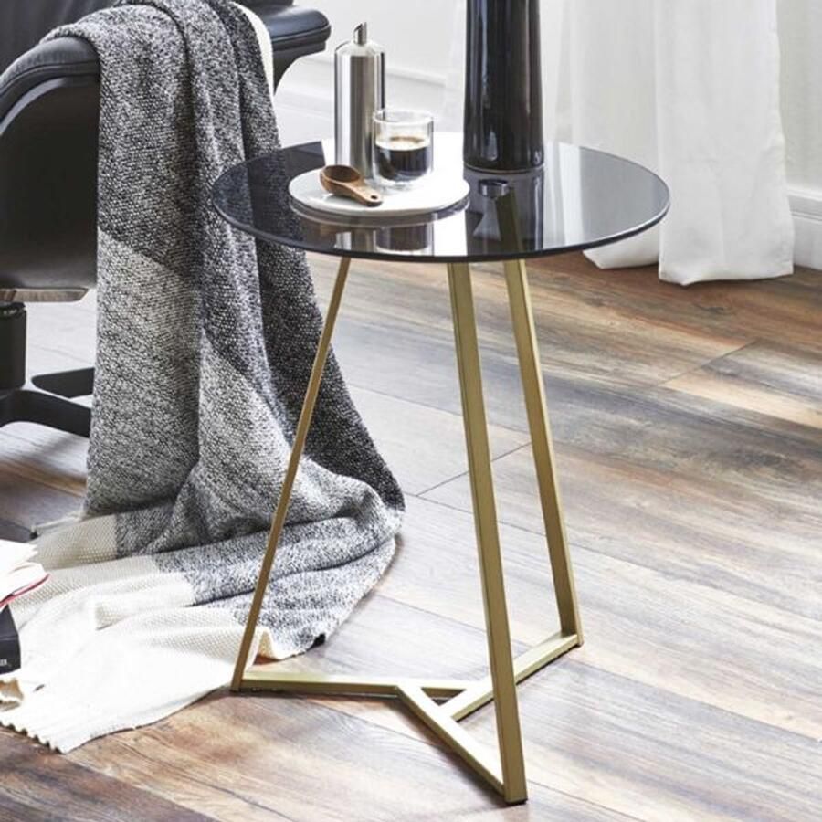 Haku Bijzettafel Ø45 cm x 50 cm Grijs-goud