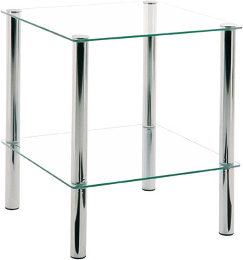 Haku EMOB Bijzettafel Heiko 39x39cm glas chroom Hoektafels Grijs Metaal; Glas Hoektafels Op voorraad - Foto 2