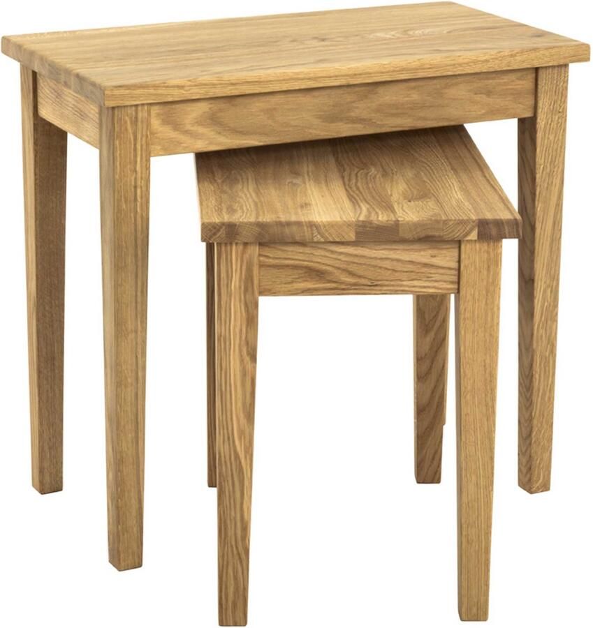 Haku EMOB Bijzettafel Samuel groot 56x30cm massieve eik Hoektafels Bruin Hout Hoektafels Op voorraad - Foto 1