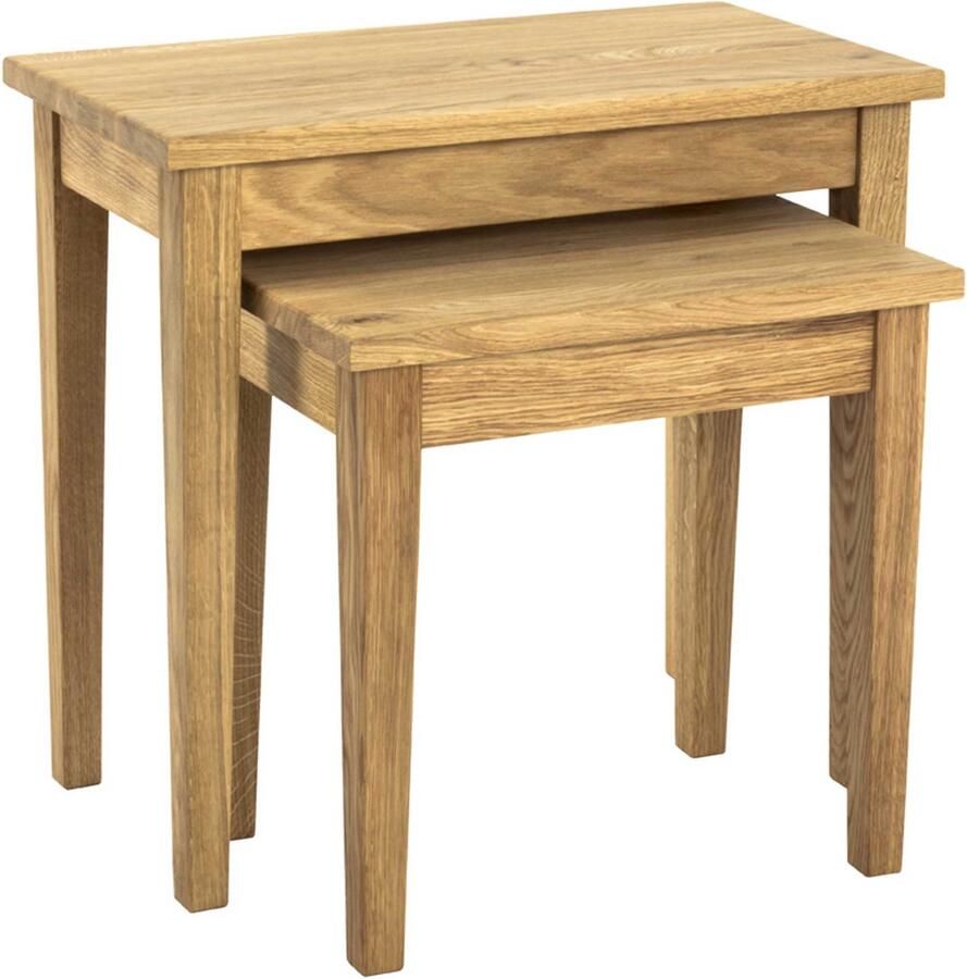 Haku EMOB Bijzettafel Samuel klein 43x30cm massieve eik Hoektafels Bruin Hout Hoektafels Op voorraad