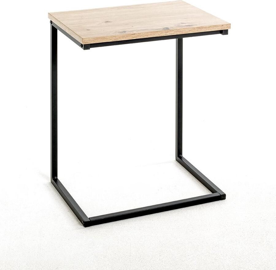 Haku EMOB Bijzettafel 40 x 30 x 50 cm Light Oak-design Hoektafels Bruin MDF; Metaal Hoektafels Op voorraad