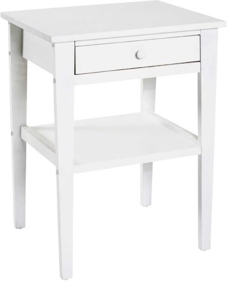 Haku EMOB Bijzettafeltje met lade 46 x 35 x 60 cm Wit Hoektafels Wit MDF Hoektafels Op voorraad