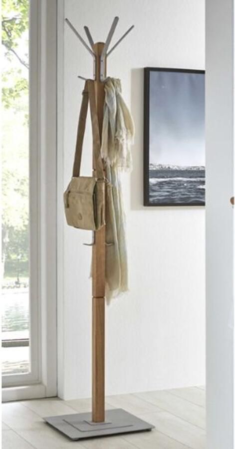 Haku EMOB Staande kapstok Ø40 x 184 cm Wit Hal & berging Bruin Hout Hal & berging Op voorraad