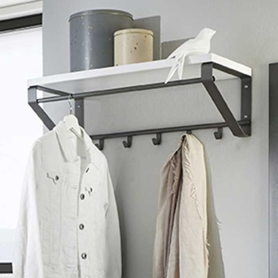 Haku EMOB Wandkapstok Winona 70x30x23 cm Metaal MDF Hal & berging Antraciet MDF; Metaal Hal & berging Op voorraad