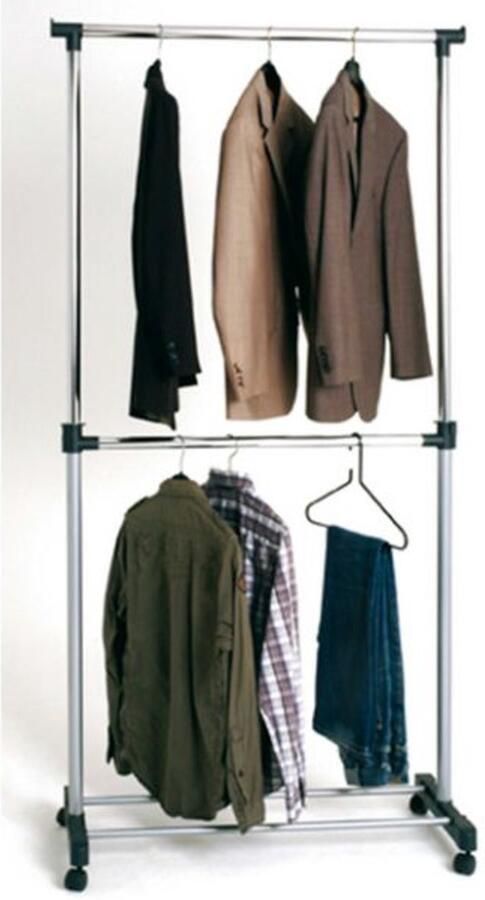 Haku Kledingrek 90 x 43 x 120 cm Zilverkleurig