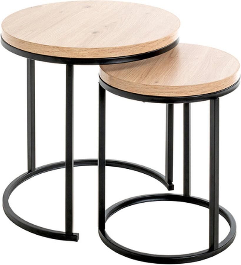 Haku EMOB Set van 2 bijzettafels Bruin-zwart Hoektafels Bruin; Zwart MDF; Metaal Hoektafels Op voorraad - Foto 2