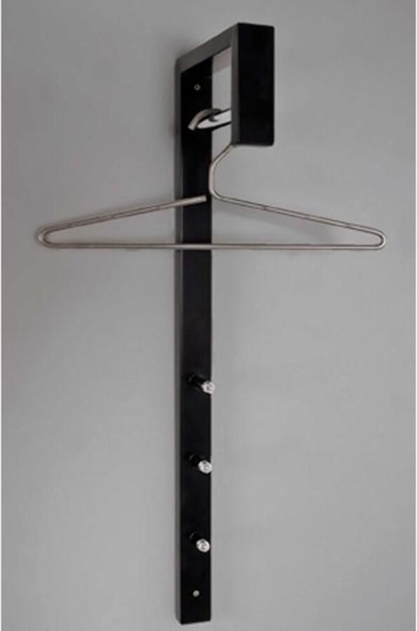 Haku EMOB Wandkapstok 20 x 4 x 70 cm Zwart Wandkapstokken Zwart Metaal Wandkapstokken Op voorraad