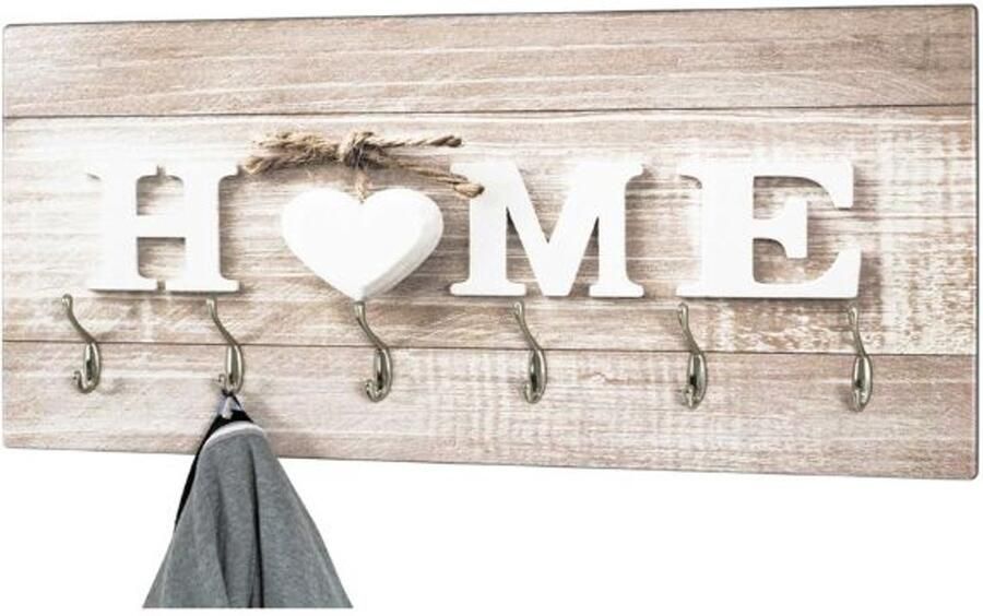 Haku EMOB Wandpaneel met 6 haken 90 x 8 x 40 cm Home-design Hal & berging Beige MDF Hal & berging Op voorraad