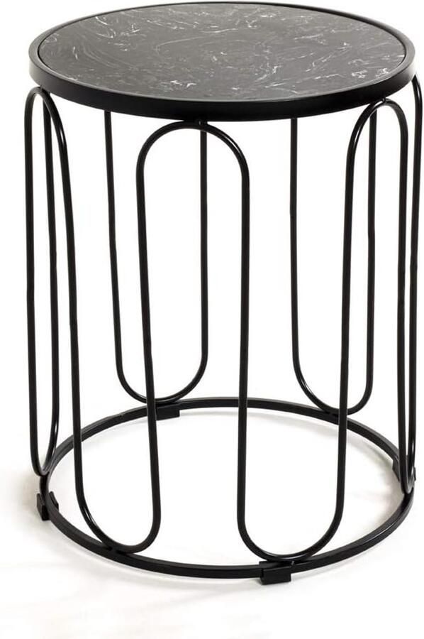 Haku Mobel Haku Möbel 22587 Bijzettafel Metaal Zwart 40 x 50 cm
