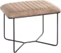 HakuShop Bankje écht volhuid leder extra dikke zitting chique beige-bruine hocker 60 x 38 x 48cm - Thumbnail 1