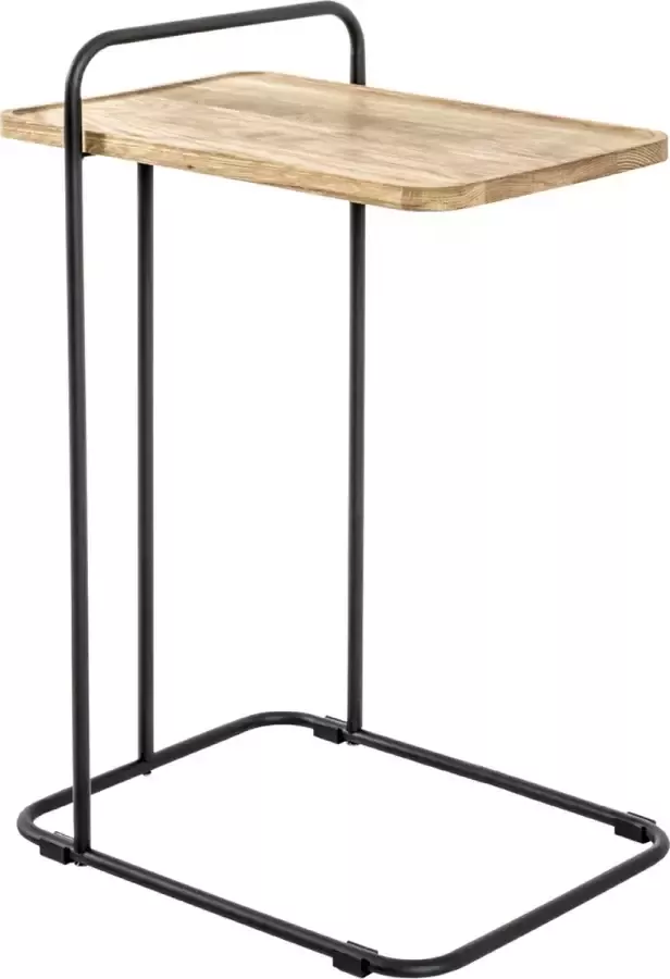 HK-Shop HakuShop Bijzettafel Eiken motief- Eiken hout Laptop tafel 35x49x73cm