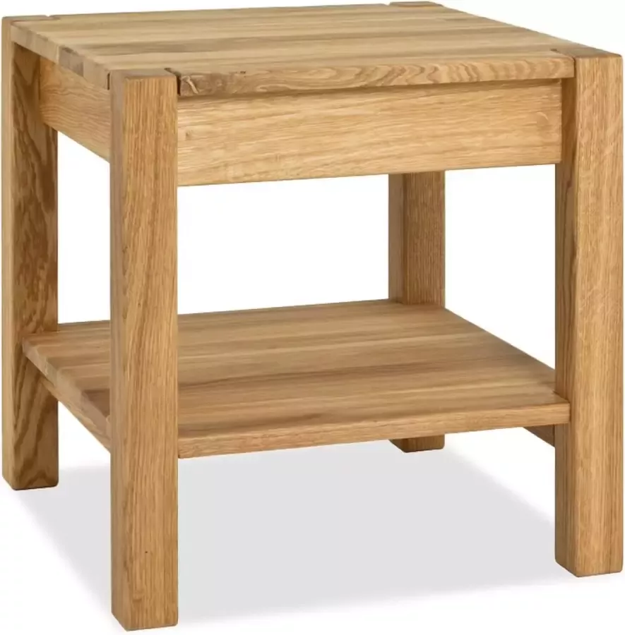 HakuShop Bijzettafel Naturel Eikenhout Massief hout Nachtkastje 43x43x45