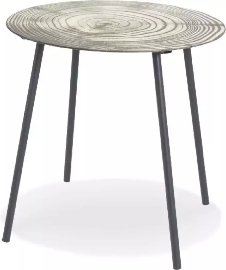 HakuShop Bijzettafel Naturel Veiligheidsglas Jaarringen gladblad | 40x40x41