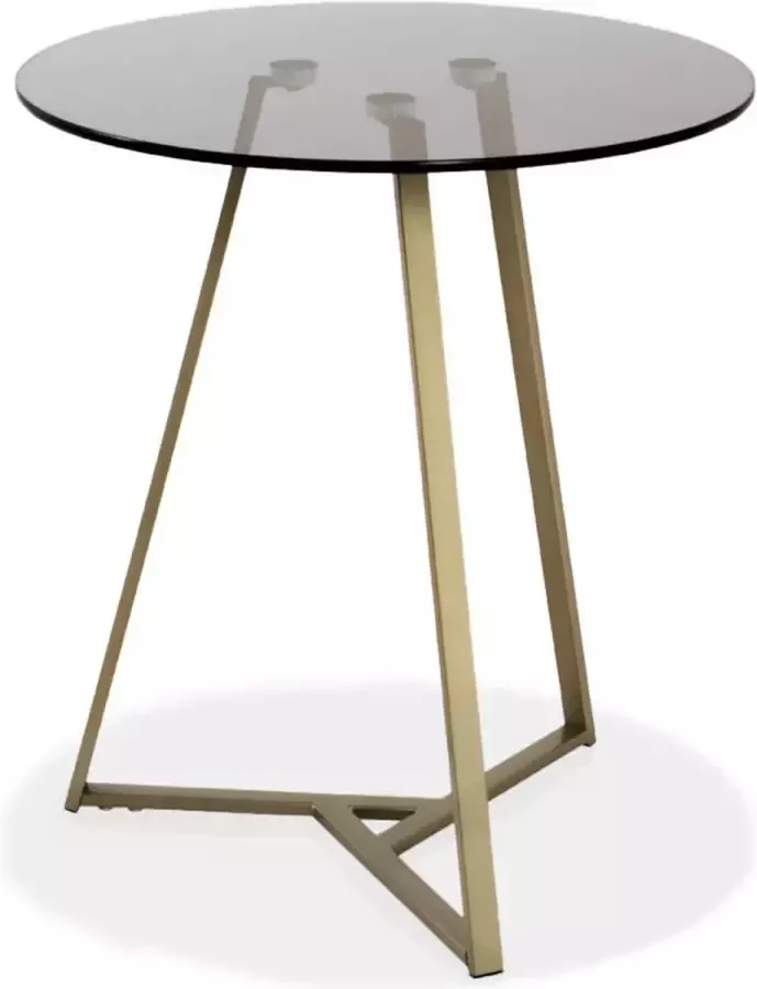 HakuShop Bijzettafel Ronde tafel Zwaar Solide Stevig Modern Goud finisch gelakt staal 45Ø x 50 cm