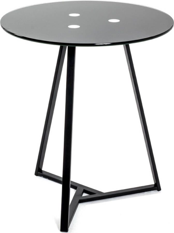 HakuShop Bijzettafel Ronde tafel Zwaar Solide Stevig Modern Zwart gelakt staal 45Ø x 50 cm