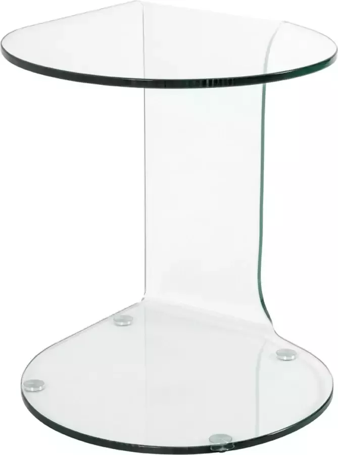 HakuShop Bijzettafel Transparant Veiligheidsglas Artistiek 47x42x51cm
