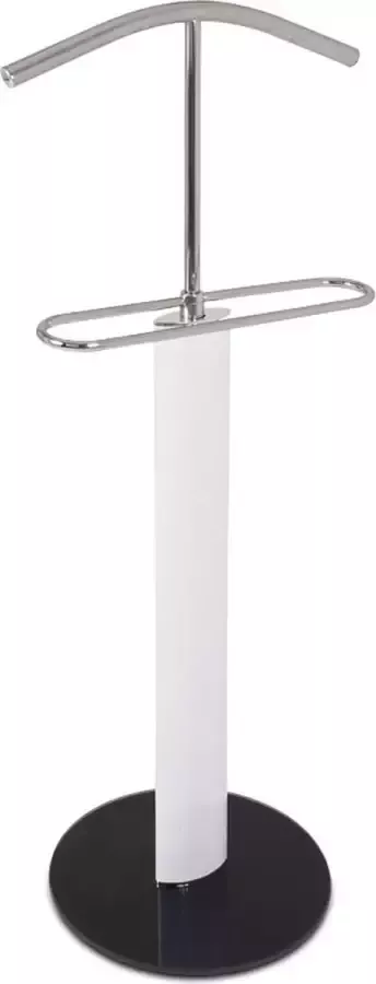 HakuShop Dressboy Wit Metaal Chroom houder Zwart glazen voet 48x37x116