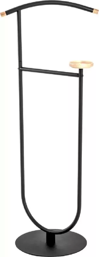 HakuShop Dressboy van metaal en beukenhout Zwarte Kledingstandaard Kledinghouder Sieradenbakje 45 x 34 x 115 cm