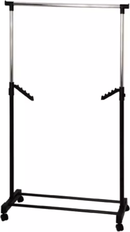 HK-Shop Kledingrek – Grijs staal met wieltjes – Uitschuifbaar ontwerp – 177 cm hoog 81 cm breed 42 cm diep