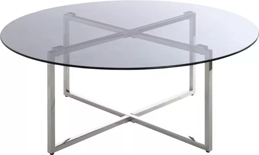 HK-Shop HakuShop Salontafel Grijs Floatglas Set van 2 100x100x45cm
