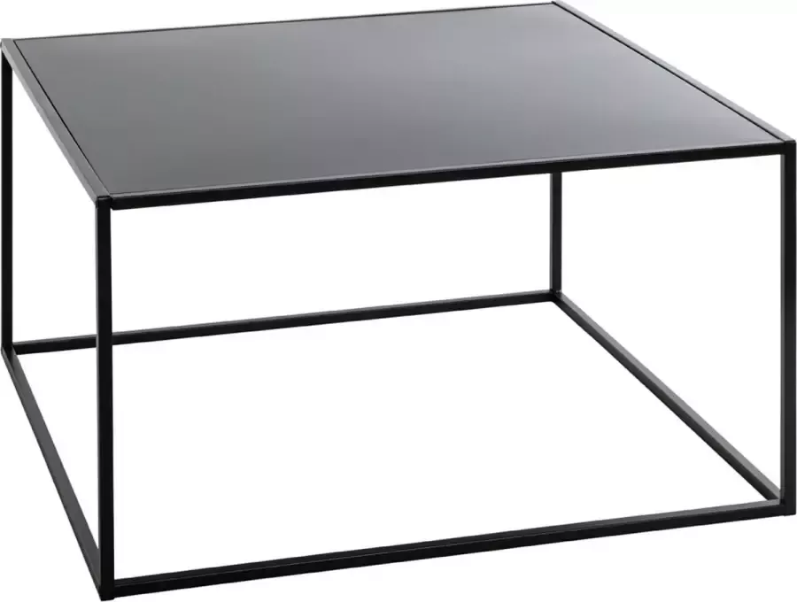 HakuShop Salontafel Zwart Metaal Zijdeglans vervaardigd Elegant tafel 70x70x40