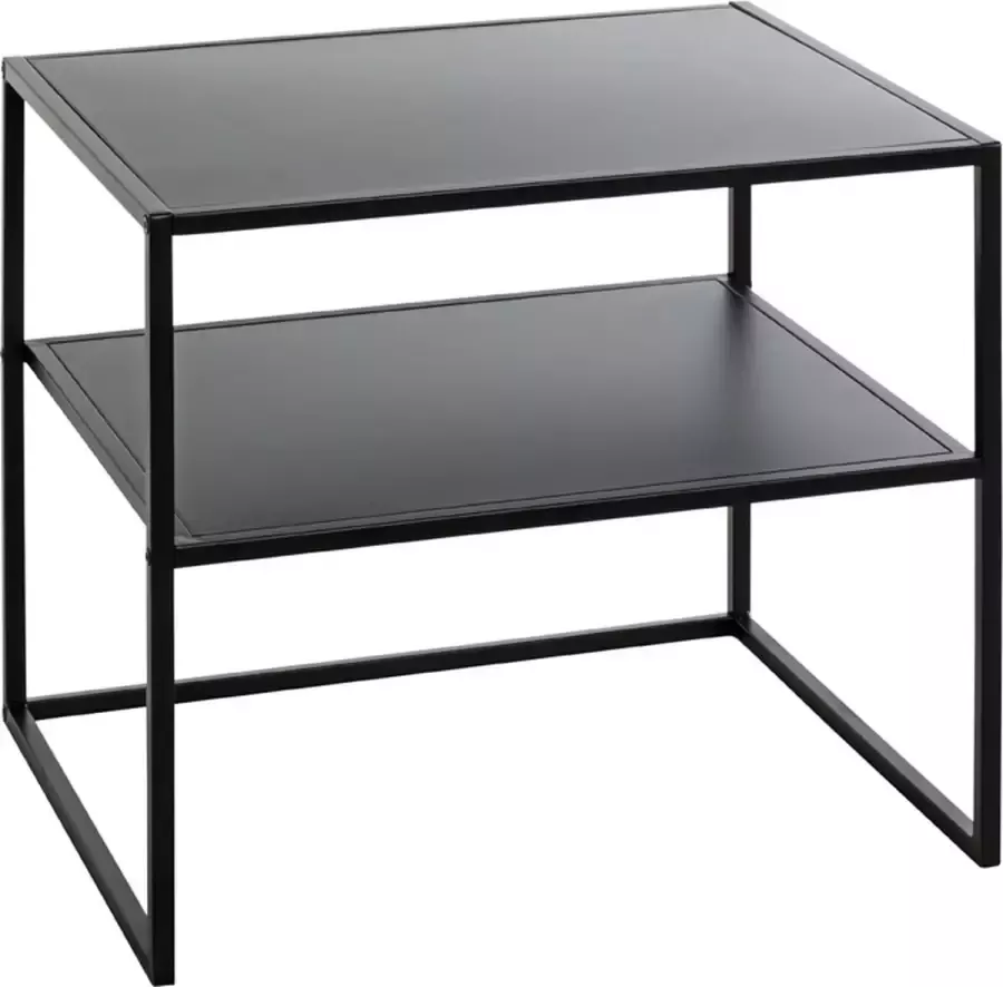 HK-Shop Salontafel – Zwart metaal zijdeglans – Nachtkastmodel – 50 cm breed 40 cm diep 45 cm hoog