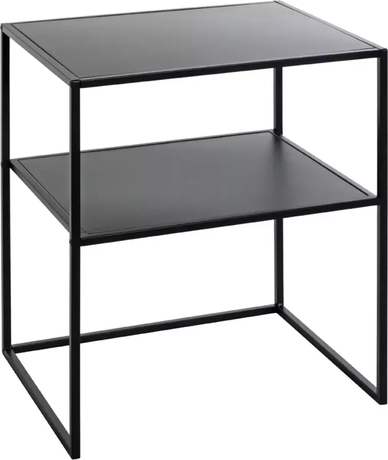 HK-Shop HakuShop Salontafel Zwart Metaal Zijdeglans vervaardigd Nachtkastje 50x40x60