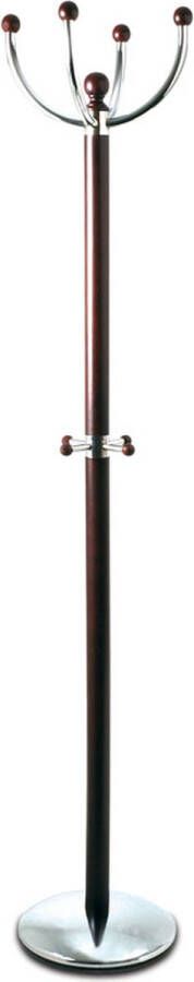 HK-Shop Staande kapstok – Bruin metaal en massief hout – Ultrazwaar model – 35x35x175 cm – Robuust en stijlvol