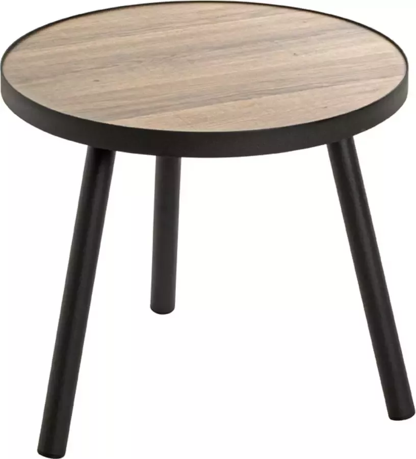 HK-Shop Bijzettafel – Hout en metaal – Met drie stabiele poten – Stevig en compact design - Foto 3