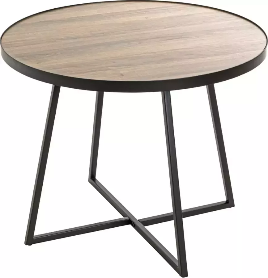 HK-Shop Bijzettafel – Hout en metaal – Met drie stabiele poten – Stevig en compact design