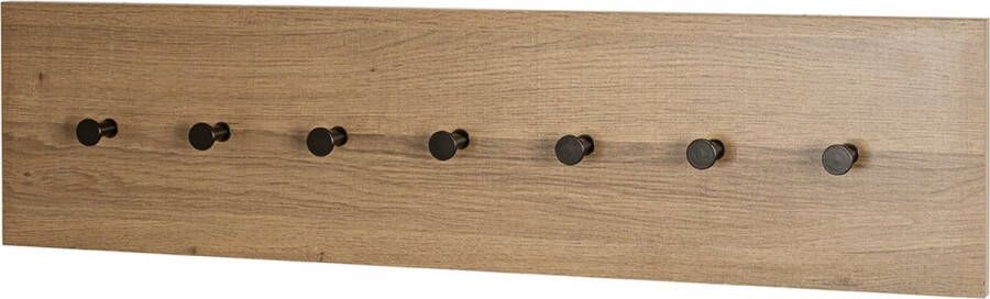 HakuShop Wand Kapstok Warm Eiken Zwart staal 80x20x5cm