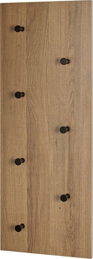 HK-Shop Wandkapstok – Warm eiken en zwart staal – 80x30x5 cm – Modern industrieel design