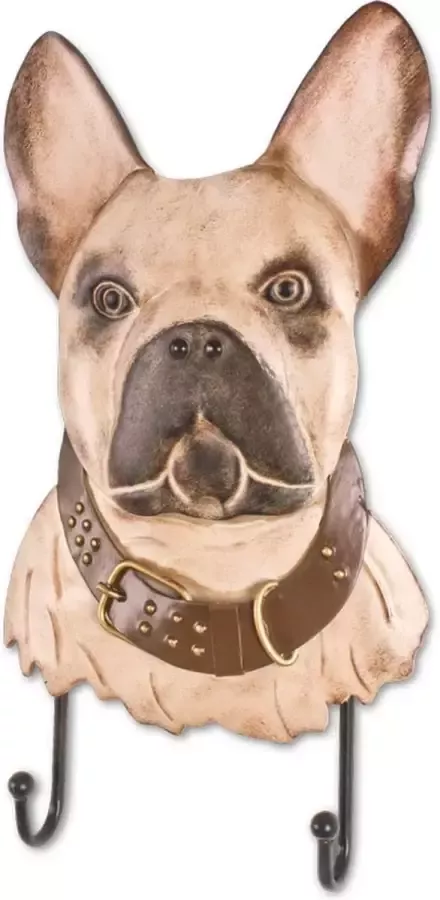 HakuShop Wandkapstok Bruin Staal Hond Hondenriemen 20x5x36