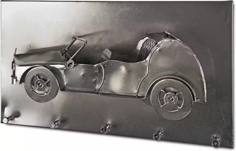 HakuShop Wandkapstok Chroom Staal 3D-optiek auto Vernickeld staal 35x10x20