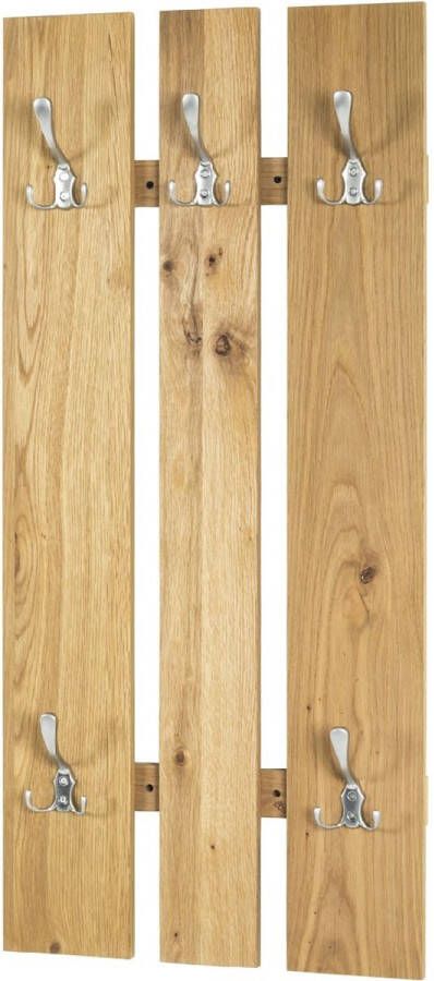 HK-Shop Wandkapstok – Eiken MDF – Planken en edelstaaloptiek – 45x9x100 cm – Ruimtebesparend en strak